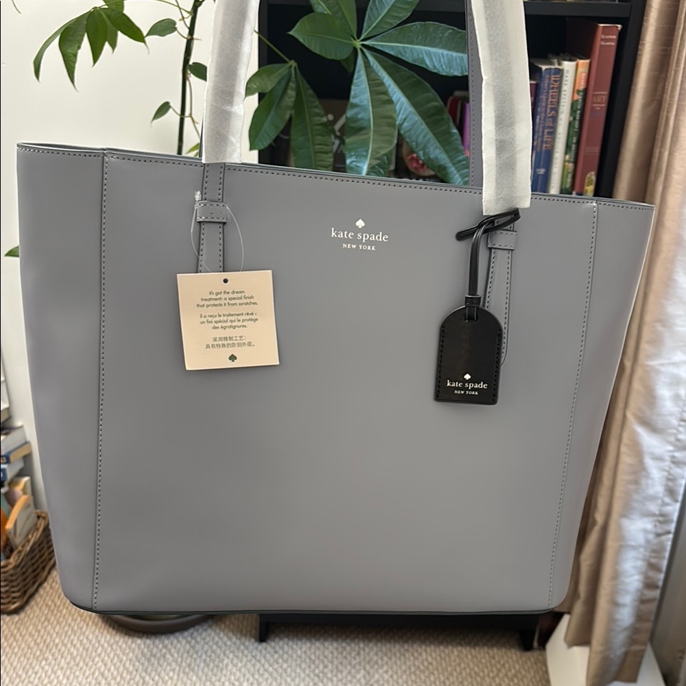 Kate Spade Gray Structured Leather Tote